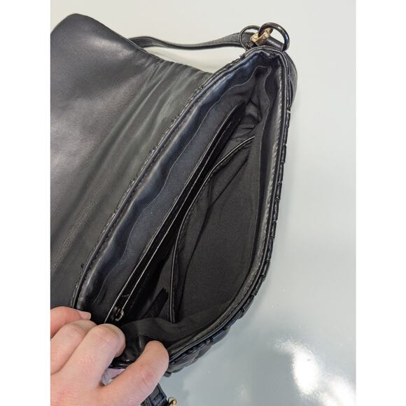 Badgley Mischka Quilted Vegan Leather Crossbody Purse Shoulder Bag Going Out - Picture 3 of 4